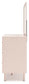 Wistenpine  Upholstered Panel Headboard With Mirrored Dresser