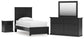 Panel Bed With Mirrored Dresser And Nightstand