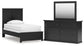 Panel Bed With Mirrored Dresser