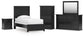 Panel Bed With Mirrored Dresser, Chest And Nightstand
