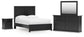 Panel Bed With Mirrored Dresser And Nightstand