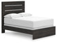 Hollivern  Panel Bed With Mirrored Dresser, Chest And Nightstand