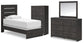 Hollivern  Panel Bed With Mirrored Dresser And Chest