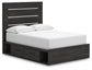 Hollivern  Panel Bed With Storage With Mirrored Dresser And Chest