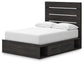 Hollivern  Panel Bed With Storage With Mirrored Dresser And Chest