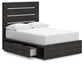 Hollivern  Panel Bed With Storage With Mirrored Dresser, Chest And Nightstand