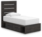 Hollivern  Panel Bed With Storage With Mirrored Dresser And Chest