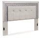 Zyniden  Upholstered Panel Headboard With Mirrored Dresser And Nightstand