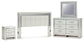 Zyniden  Upholstered Panel Headboard With Mirrored Dresser And Nightstand