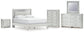 Zyniden  Upholstered Panel Bed With Mirrored Dresser, Chest And Nightstand