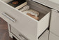 Zyniden  Upholstered Panel Bed With Mirrored Dresser, Chest And Nightstand