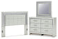 Zyniden  Upholstered Panel Headboard With Mirrored Dresser