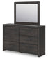 Hollivern  Panel Bed With Mirrored Dresser