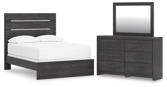 Hollivern  Panel Bed With Mirrored Dresser