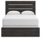 Hollivern  Panel Bed With Mirrored Dresser And Nightstand