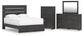 Hollivern  Panel Bed With Mirrored Dresser And Chest