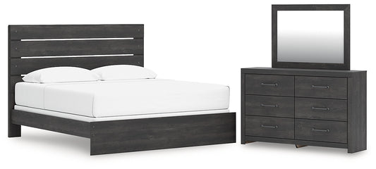 Hollivern  Panel Bed With Mirrored Dresser