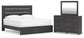 Hollivern  Panel Bed With Mirrored Dresser