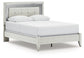 Zyniden  Upholstered Panel Bed With Mirrored Dresser, Chest And Nightstand
