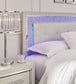 Zyniden  Upholstered Panel Headboard With Mirrored Dresser And Nightstand