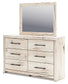 Panel Bed With Mirrored Dresser And Chest