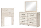 Panel Headboard With Mirrored Dresser