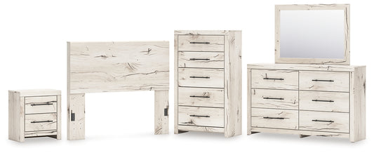 Panel Headboard With Mirrored Dresser, Chest And Nightstand