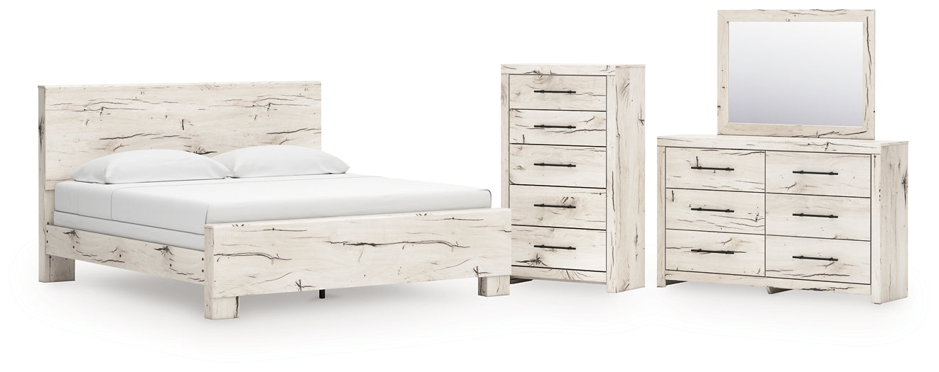 Panel Bed With Mirrored Dresser And Chest