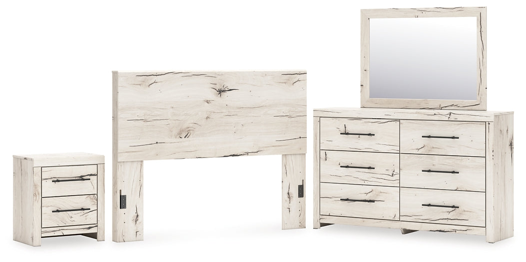 Panel Headboard With Mirrored Dresser And Nightstand