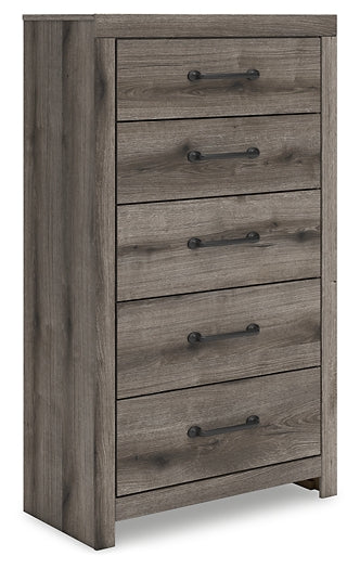 Graystorm  Panel Bed With Mirrored Dresser, Chest And Nightstand