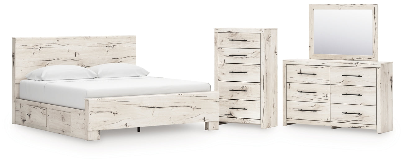 Panel Bed With Mirrored Dresser And Chest