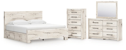 Panel Bed With Mirrored Dresser And Chest