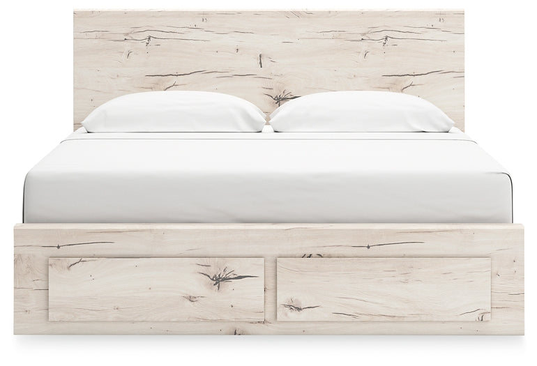 Panel Storage Bed With Mirrored Dresser And Chest