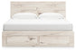 Panel Storage Bed With Mirrored Dresser And Chest