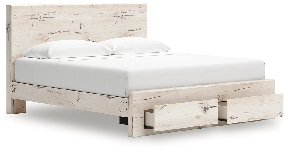 Panel Storage Bed With Mirrored Dresser And Chest