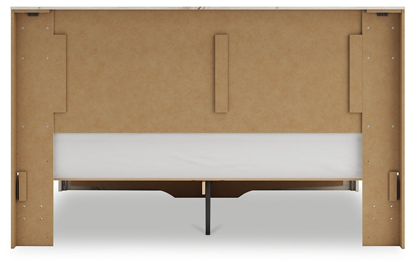 Panel Storage Bed With Mirrored Dresser And Chest