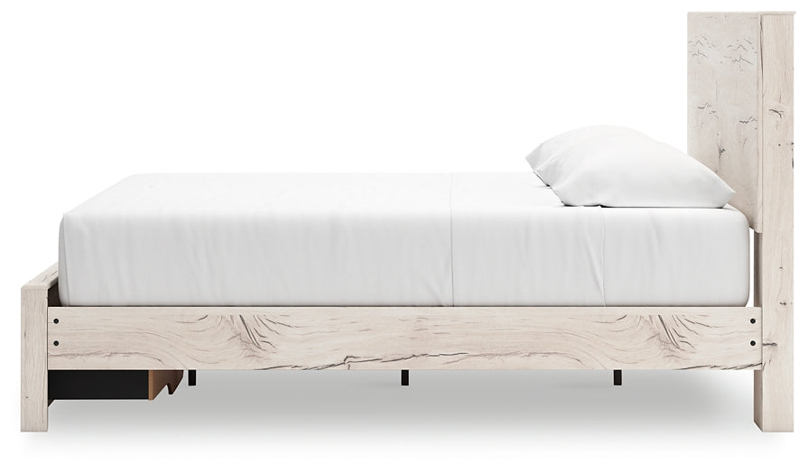 Panel Storage Bed With Mirrored Dresser And Chest