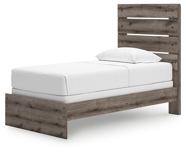Graystorm  Panel Bed With Mirrored Dresser And Chest