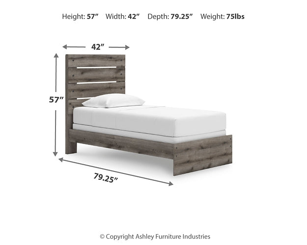 Graystorm  Panel Bed With Mirrored Dresser And Nightstand