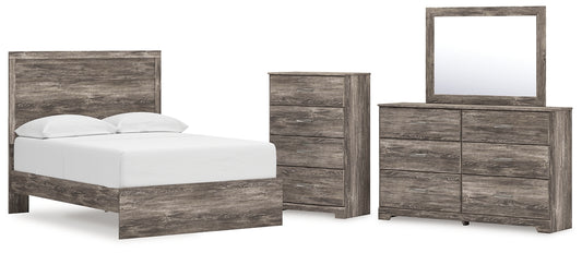 Ralinksi  Panel Bed With Mirrored Dresser And Chest