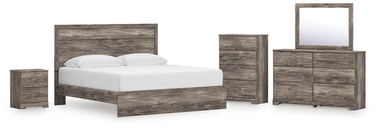 Ralinksi  Panel Bed With Mirrored Dresser, Chest And Nightstand