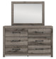 Graystorm  Panel Bed With Storage With Mirrored Dresser And Nightstand