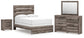 Graystorm  Panel Bed With Mirrored Dresser And Nightstand