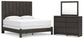 Panel Bed With Mirrored Dresser