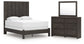 Panel Bed With Mirrored Dresser