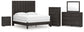 Panel Bed With Mirrored Dresser, Chest And Nightstand