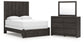 Panel Storage Bed With Mirrored Dresser