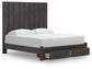 Panel Storage Bed With Mirrored Dresser