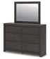 Panel Storage Bed With Mirrored Dresser And Chest