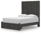 Panel Storage Bed With Mirrored Dresser And Chest